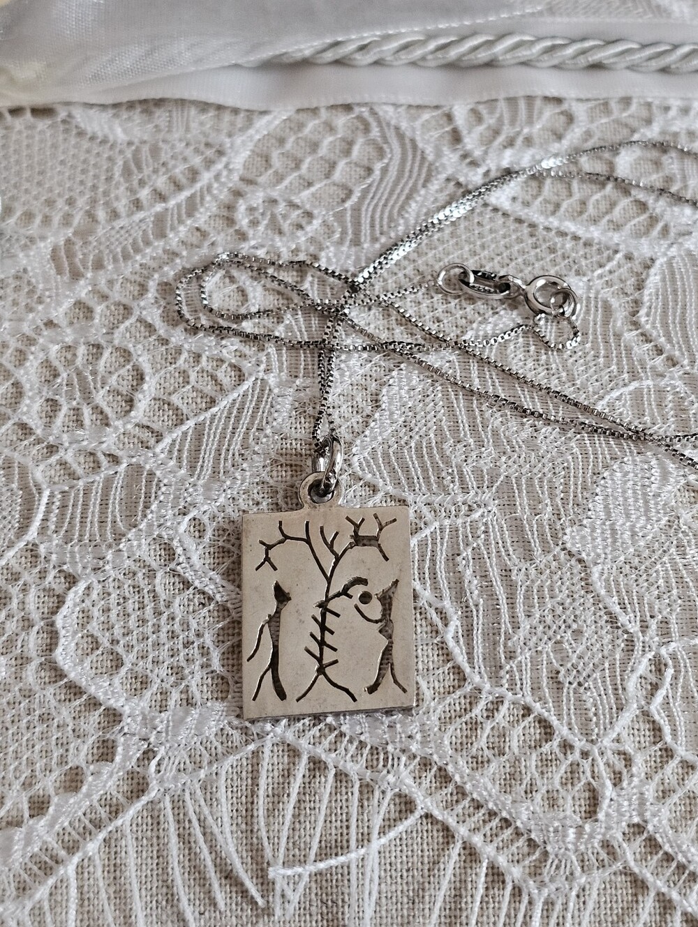 Vintage Mexico 925 Silver Cutout 18” 925 ITALY Necklace - Picture 5 of 12